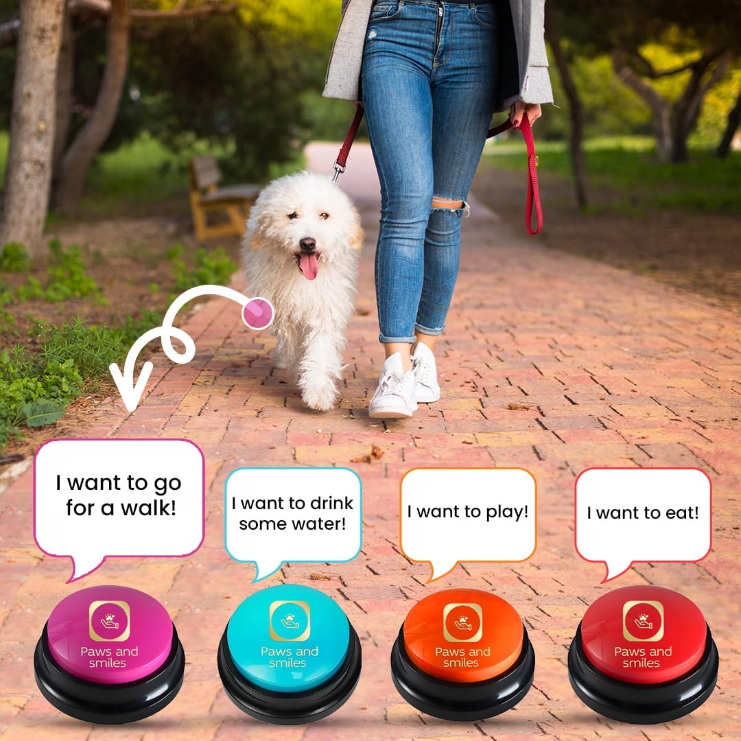 Pet Talking Buttons 8-Pack Recordable Communication Buttons for Dogs and Cats Training