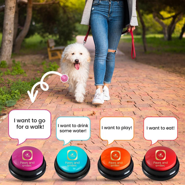 Pet Talking Buttons 8-Pack | Recordable Communication Buttons for Dogs & Cats