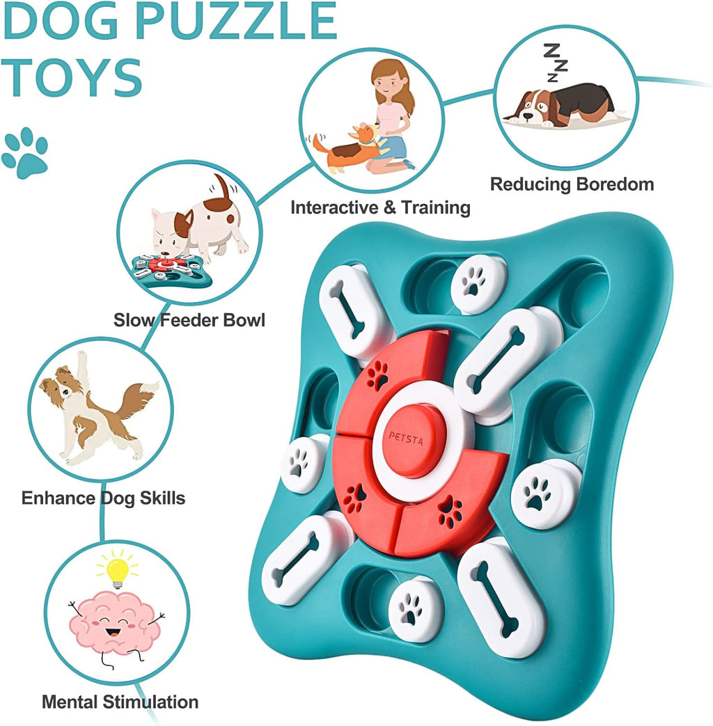 Dog Puzzle Toy Interactive | Treat Dispensing Enrichment Feeder for Dogs & Cats