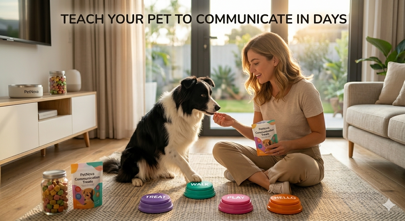 Pet Talking Buttons 8-Pack | Recordable Communication Buttons for Dogs & Cats