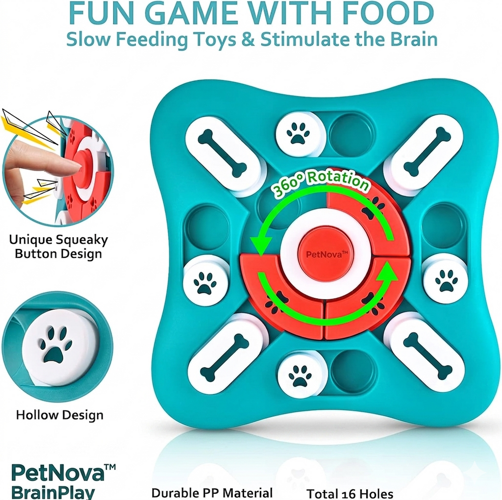 Dog Puzzle Toy Interactive | Treat Dispensing Enrichment Feeder for Dogs & Cats