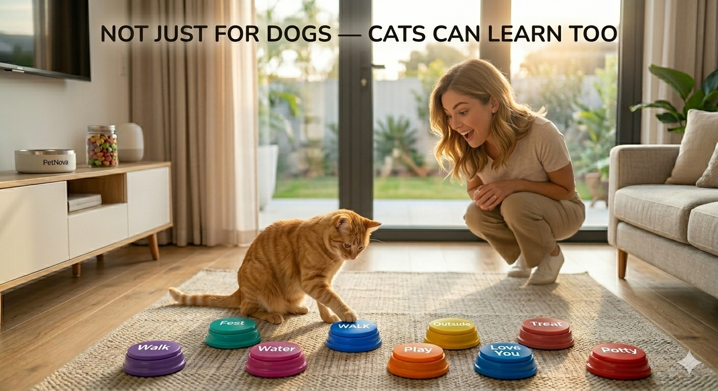 Pet Talking Buttons 8-Pack | Recordable Communication Buttons for Dogs & Cats