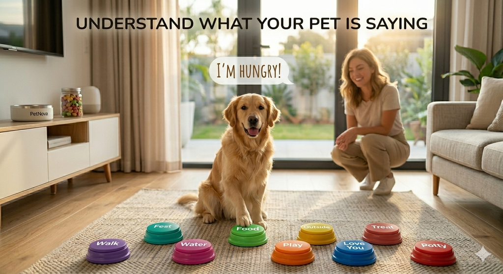 Pet Talking Buttons 8-Pack | Recordable Communication Buttons for Dogs & Cats