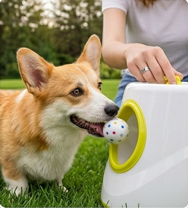 Automatic Ball Launcher for Dogs | Self-Play Indoor & Outdoor Fetch Machine