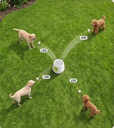 Automatic Ball Launcher for Dogs | Self-Play Indoor & Outdoor Fetch Machine