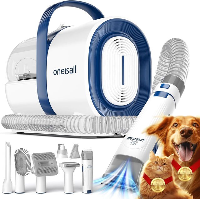 Pet Grooming Vacuum Kit 7-in-1 | Dog & Cat Deshedding & Clipper Set